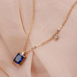 Kinel Square Stone Necklace 585 Rose Natural Zircon Pendant