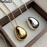 One Layer Chain Metal Pendant Necklace For Women Female Gift