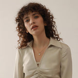 Stainless Steel Shell Pendant Necklace Minimalist Chain Women Jewelry