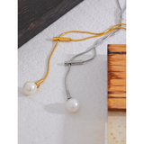 Stainless Steel Shell Pearl Pendant Necklace 18K PVD Plated