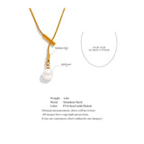 Stainless Steel Shell Pearl Pendant Necklace 18K PVD Plated