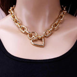 Alloy Choker Necklace Heart Pendant Women Charm Necklace Jewelry