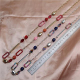 Acrylic Geometric Texture Sweater Chain Necklace