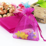 100pcs 5x7cm Hot Pink Organza Bags Wedding Jewelry Packaging Bag Pouches
