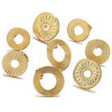 6pcs Stainless Steel Circle Ring Hollow Earring Making Supplies