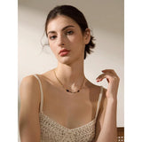 Stainless Steel Butterfly CZ Collarbone Chain Necklace