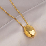 Oval Metal Necklace for Women Long Sweater Chain