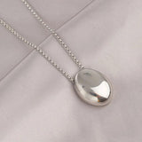 Oval Metal Necklace for Women Long Sweater Chain