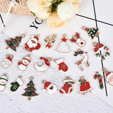20Pcs Mixed Christmas Charms Enamel Pendants Ornaments Xmas Tree Decoration