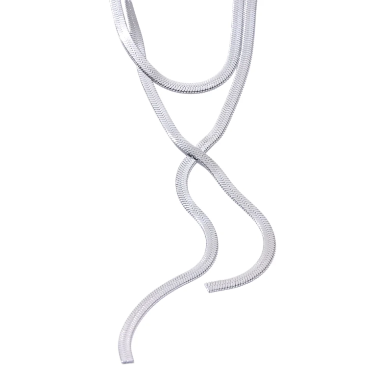 Waterproof Snake Chain Long Necklace Stainless Steel Tarnish Neck Jewelry