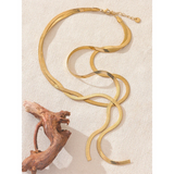 Waterproof Snake Chain Long Necklace Stainless Steel Tarnish Neck Jewelry