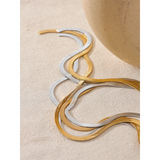 Waterproof Snake Chain Long Necklace Stainless Steel Tarnish Neck Jewelry