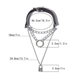 Gothic Hip Hop Multilayer Chains Necklace Punk Choker Collar Lock Pendant