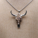 Multicolor Bull Head Pendant Acrylic Bone Amulet Vintage Charm