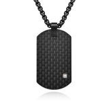Men's Stainless Steel Necklace with Zircon Pendant