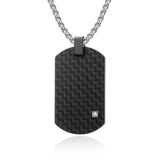 Men's Stainless Steel Necklace with Zircon Pendant