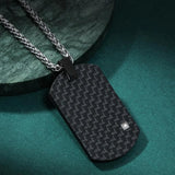 Men's Stainless Steel Necklace with Zircon Pendant