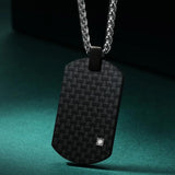Men's Stainless Steel Necklace with Zircon Pendant