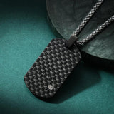 Men's Stainless Steel Necklace with Zircon Pendant