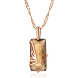 Kinel Light Brown Zircon Pendant Necklace 585 Rose Gold