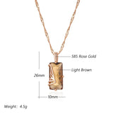 Kinel Light Brown Zircon Pendant Necklace 585 Rose Gold