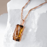 Kinel Light Brown Zircon Pendant Necklace 585 Rose Gold