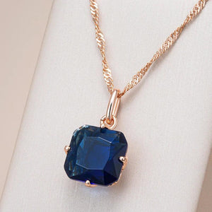 Kinel Natural Zircon Pendant Necklace 585 Rose Fine Jewelry