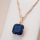 Kinel Natural Zircon Pendant Necklace 585 Rose Fine Jewelry