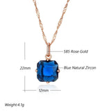 Kinel Natural Zircon Pendant Necklace 585 Rose Fine Jewelry