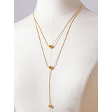Stainless Steel Round Bead Long Layered Necklace Pendant Chain