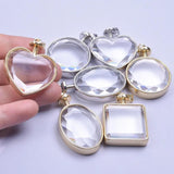 2Pcs Floating Memory Locket Pendant DIY Flower Photo Frame