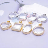 2Pcs Floating Memory Locket Pendant DIY Flower Photo Frame