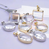 2Pcs Floating Memory Locket Pendant DIY Flower Photo Frame