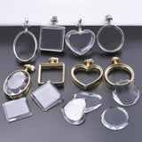 2Pcs Floating Memory Locket Pendant DIY Flower Photo Frame