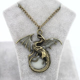 Retro Luminous Fairy Dragon Luminous Pendant Necklace Magic Steampunk Gift