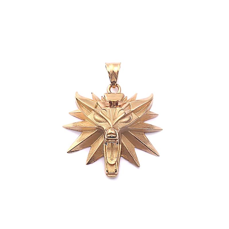 Vintage Punk Wolf Head Pendant Necklace Men Boys Hip Hop Biker Jewelry
