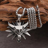 Vintage Punk Wolf Head Pendant Necklace Men Boys Hip Hop Biker Jewelry