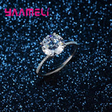 Big CZ Stone Finger Ring 925 Sterling Silver Top Wedding Jewelry