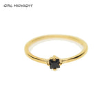 Stone Women Engagement Ring 925 Silver Dainty Stacking Single Stone