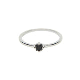 Stone Women Engagement Ring 925 Silver Dainty Stacking Single Stone