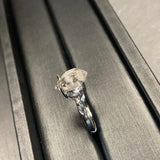 Natural Herkimer Diamond Ring 925 Silver Plated Fine Jewelry