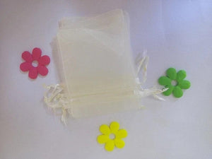 Beige Organza Bag Drawstring Jewelry Tea Gift Candy Pouch Yarn 30pcs