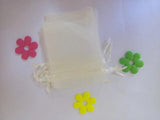 Beige Organza Bag Drawstring Jewelry Tea Gift Candy Pouch Yarn 30pcs