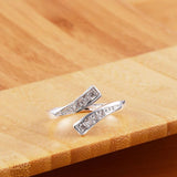 925 Silver Zircon Opening Ring for Women Wedding