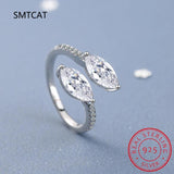 Real 925 Silver D Moissanite Rings Adjustable Ring Women Wedding