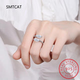 Real 925 Silver D Moissanite Rings Adjustable Ring Women Wedding
