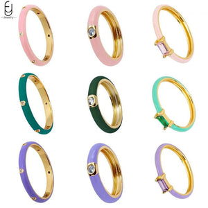 Enamel 18K Moissanite Engagement Rings for Women