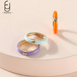 Enamel 18K Moissanite Engagement Rings for Women