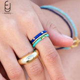 Enamel 18K Moissanite Engagement Rings for Women