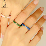 Enamel 18K Moissanite Engagement Rings for Women